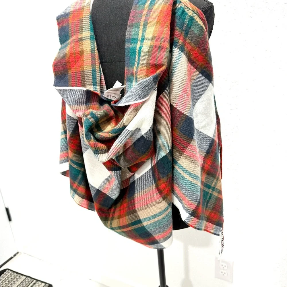 J. Crew Factory Multicolor Plaid‎ Scarf / cape OS
